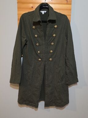 CAbi Women's Medium Olive Green Military Jacket EUC